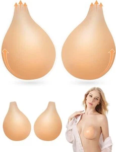 Adhesive Strapless Bra 2 Pairs Invisible Push Up Sticky Bra Backless (Cup:C/D) - Picture 1 of 6