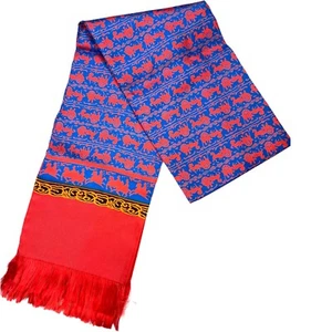 Pure silk neck scarf printed from China colourful 50” Long - Picture 1 of 8