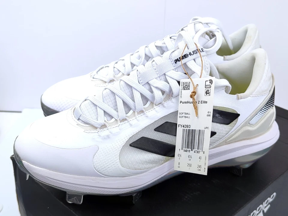 Women’s Adidas PureHustle 2 Elite Softball Cleats FY4393 White Size 8