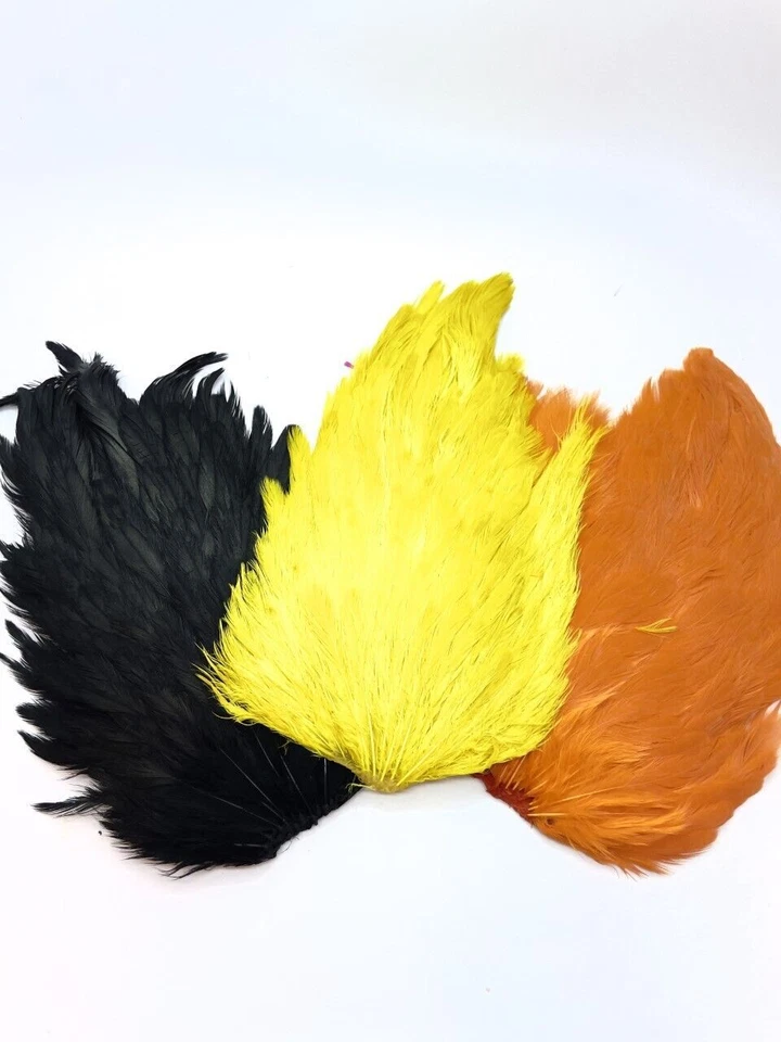 Gefärbter Indischer Hühner Sattel, 3 Helle Farboptionen, Lachs, Forelle - Bild 1 von 1