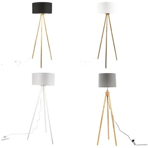 Tres Patas Lámpara de Pie Salón Skandinavisch Madera Tela Stehleuchte Flora - Imagen 1 de 23