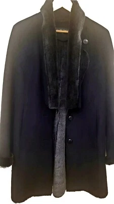 ELLEN TRACY Talla M AMUZA SINTÉTICA - HASTA LA RODILLA - Abrigo Forro de piel sintética Cuello Puños Foto 1 de 4