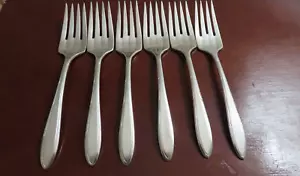 Oneida REVERIE 6 Salad Forks Nobility Plate Vintage Silverplate Flatware Lot C - Picture 1 of 6