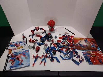 MARVEL SPIDERMAN Mega Bloks Lot HUGE  MINI FIGURES INSTRUCTIONS RARE TOYS  - Image 1 of 4