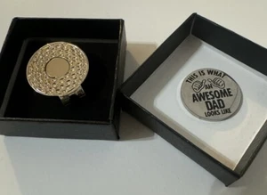Golf Ball Marker With Magnetic Hat Clip “THIS IS WHAT AN AWESOME DAD LOOKS LIKE” - Picture 1 of 6