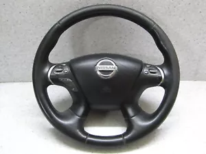 2009 2014 JDM NISSAN FUGA Y51 INFINITI Q70 M56 BLK LEATHER STEERING WHEEL OEM - Picture 1 of 14