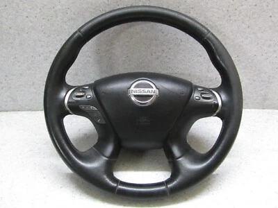 2009 2014 JDM NISSAN FUGA Y51 INFINITI Q70 M56 BLK LEATHER STEERING WHEEL OEM - Image 1 of 4