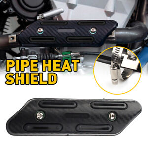 Pipe Protector Heat Shield For SuzUSi RM125 DR650SE DR650SES Carbon Fiber+Black