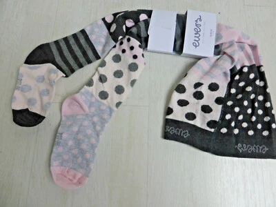 ewers Strumpfhose,  zwei verschiedene Beine, grau, rosa, Punkte und Ringel. NEU! - Bild 1 von 2
