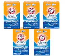 Arm & Hammer Clean Scentsations Dryer Sheets, Purifying Waters, 200 Ct - 5 Pack - Picture 1 of 4