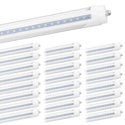 Paquete de 25 bombillas de tubo LED T8 8 PIES 45 W pin único FA8 8 pies luces LED para tienda Foto 1 de 4