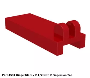 LEGO 1x 4531 Red Hinge Tile 1 x 2 1/2 with 2 Fingers on Top Blacktron Space - Picture 1 of 1