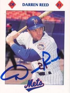 DARREN REED AUTOGRAPHED SIGNED 1993 Kahn's Mets New York Mets 21 RARE AUTO