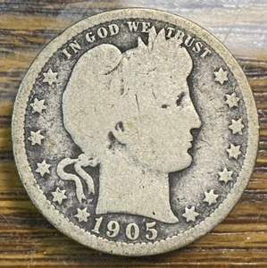 1905-O Barber Quarter Tough Original G+ CHN - Picture 1 of 2