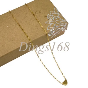 Genuine 18K Yellow Gold Filled Tarnish-Resist 5mm Heart Pendant + Necklace Chain - Picture 1 of 3