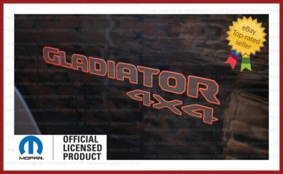 (2x) Jeep Gladiator 2020-2025 4x4 calcomanías laterales de cama pegatinas JT negro rojo FJ1G3 Foto 1 de 4