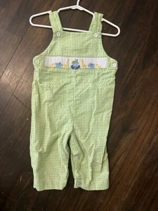 Vive La Fete Baby 9M Smocked Animal Gingham Romper - Picture 1 of 4