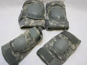 ARMY ISSUE KNEE & ELBOW PAD SET THICK HEAVY DUTY PADS (MEDIUM) ACU DIGITAL UCP - Picture 1 of 6