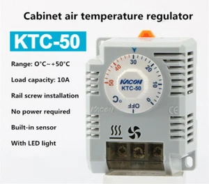 Controlador de temperatura de gabinete relé de temperatura KTC-50 contacto bidireccional 0~+50°C - Imagen 1 de 4