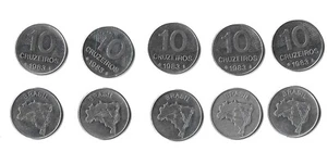 10 1983 BRASIL 10 CRUZEIROS COIN LOT--MINT LooK - Picture 1 of 1