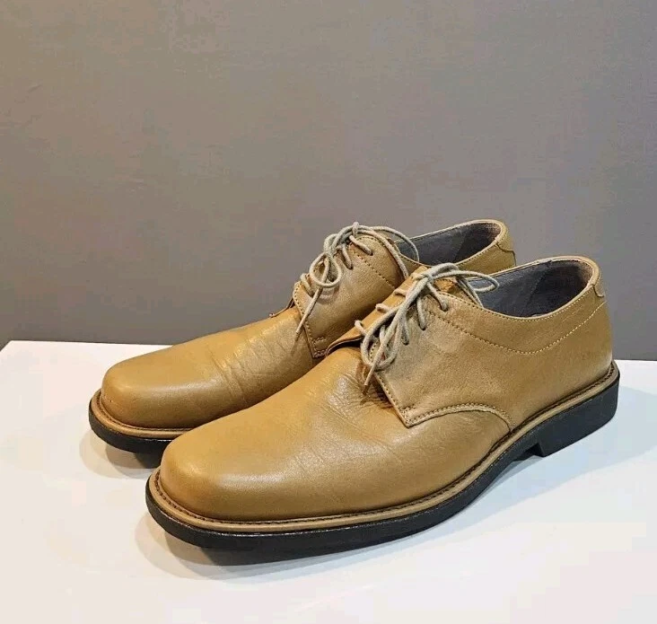 Zapatos de vestir Oxford Bacco Bucci para hombre talla 10 cuero tostado con cordones punta cuadrada LEER Foto 1 de 4