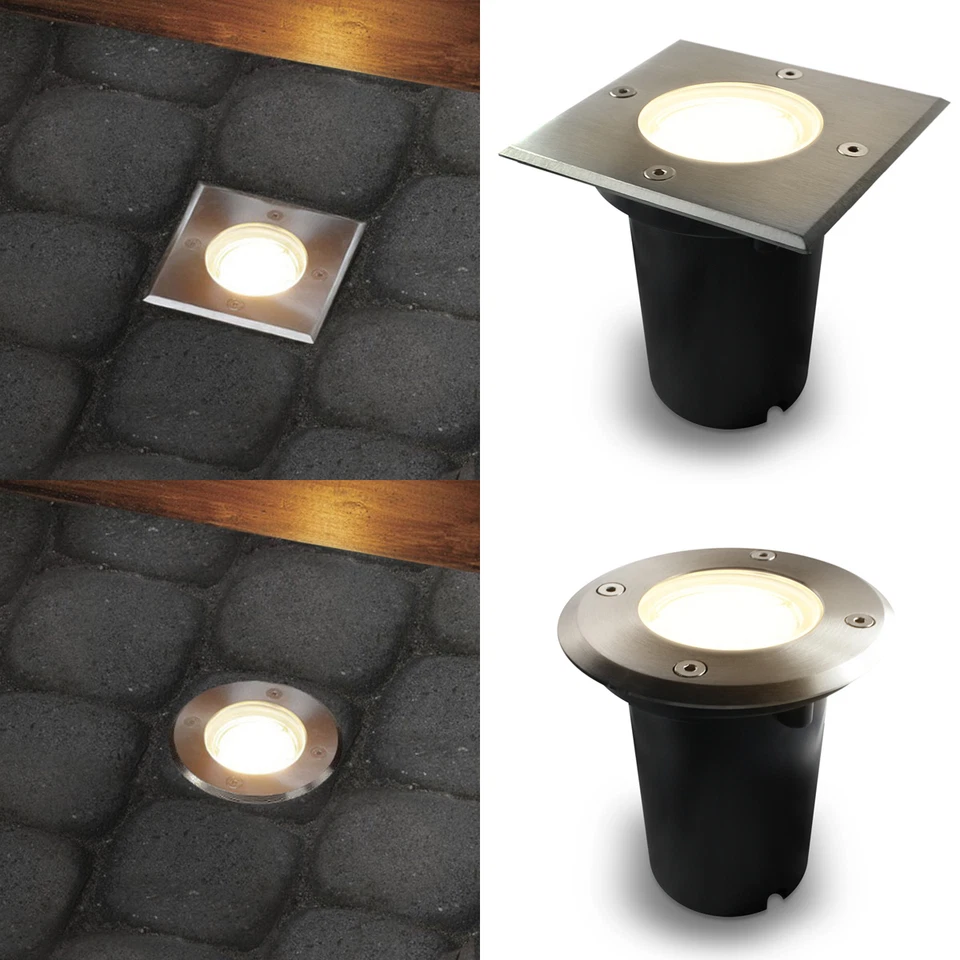 10x LED Außenleuchte Bodeneinbaustrahler Gartenleuchte Wegleuchte IP67 GU10 230V - Bild 1 von 1