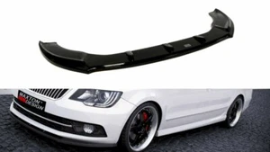 Difusor delantero diseño Maxton brillo abdominales negros para Skoda Superb II FL - Imagen 1 de 2