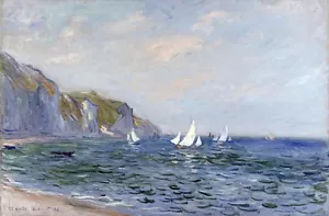 Claude Monet, "Cliffs and Sailboats at Pourville", digital, Image  14.5"h x 22"w - Picture 1 of 1