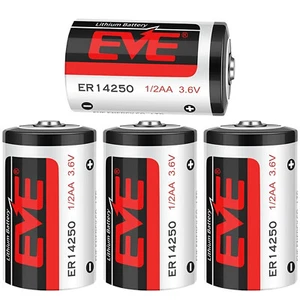 (4Pcs) EVE ER14250 1/2AA 3.6V battery nergy very endure bobbin cell size New - Picture 1 of 5
