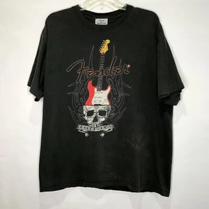 Official FENDER T-Shirt sz Lg Guitar The Rock & Roll Lifestyle Metal Rock Gray  - Picture 1 of 7