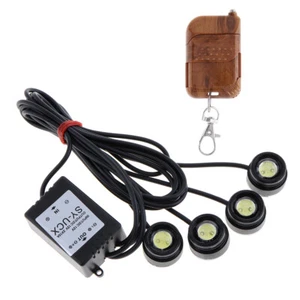 4 in 1 12V Car Motorcycle Eagle Eye LED Flash Strobe Lights Warning Lamp &Remote - Picture 1 of 12