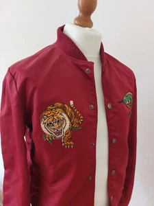 Mens Red Bomber Jacket 21men Americanbrand Size 36 - Picture 1 of 14