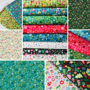 Makower CHRISTMAS BRIGHTS 100% cotton fabric - stars, reindeer, ornaments - Picture 1 of 56