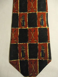 "Bolsas y palos de golf Nicklaus con corbata de seda rojo azul diseño de comprobador 59" - Imagen 1 de 2