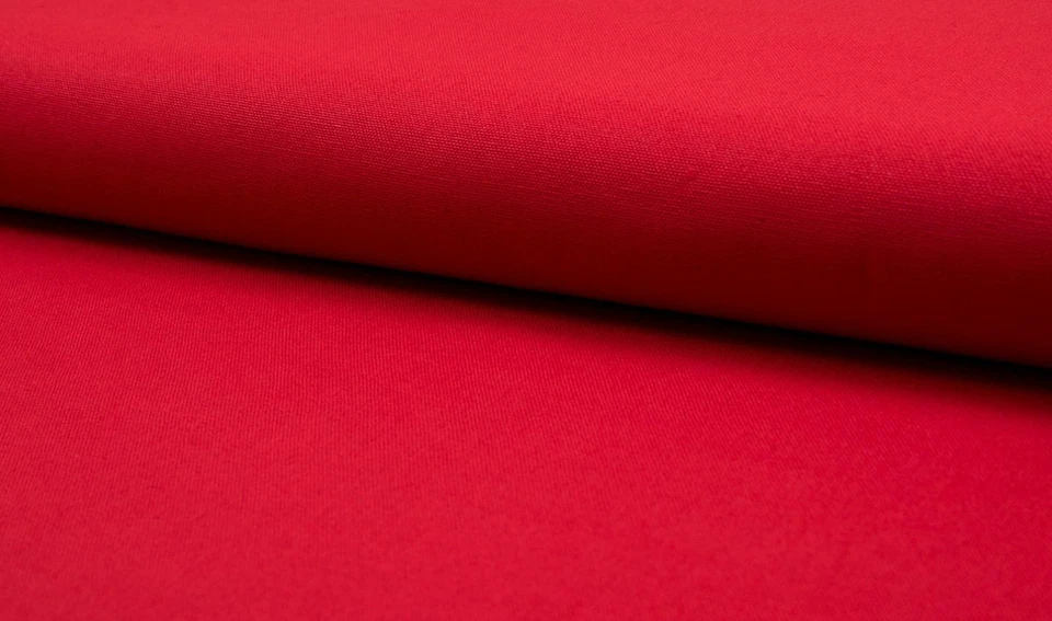 Luxury 100% Cotton Heavy Canvas Fabric Craft Material - RED - Image 1 of 1
