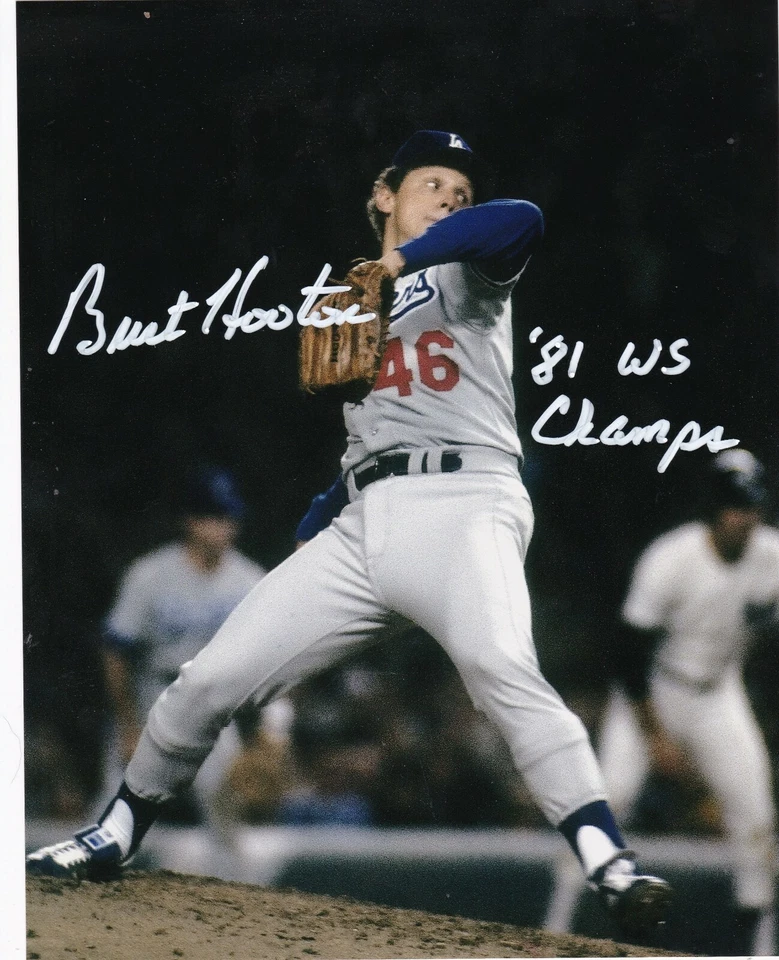 Burt Hooton Los Angeles Dodgers 1981 WS CHAMPS ACCIÓN FIRMADO 8x10 Foto 1 de 1