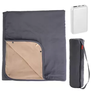 Heated Throw Blanket Electric Blanket Washable with 10000mAh Portable Power Bank - Picture 1 of 19
