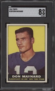 DON MAYNARD SGC 8 1961 TOPPS FOOTBALL #150 TITANS 2882