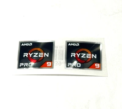 2 x AMD RYZEN Pro 9 Desktop / Laptop Sticker Label Logo  19mm x 16mm - Image 1 of 2
