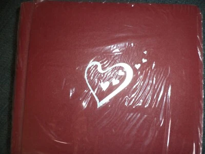 Álbum rojo de recuerdos creativos de San Valentín 7 x 7 corazones de plata 12 hojas blancas nuevo en paquete Foto 1 de 2