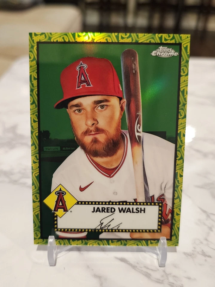 2021 Topps Chrome Platinum Jared Walsh Yellow/Green 70th Anniversary Ref #/99 - Image 1 of 2