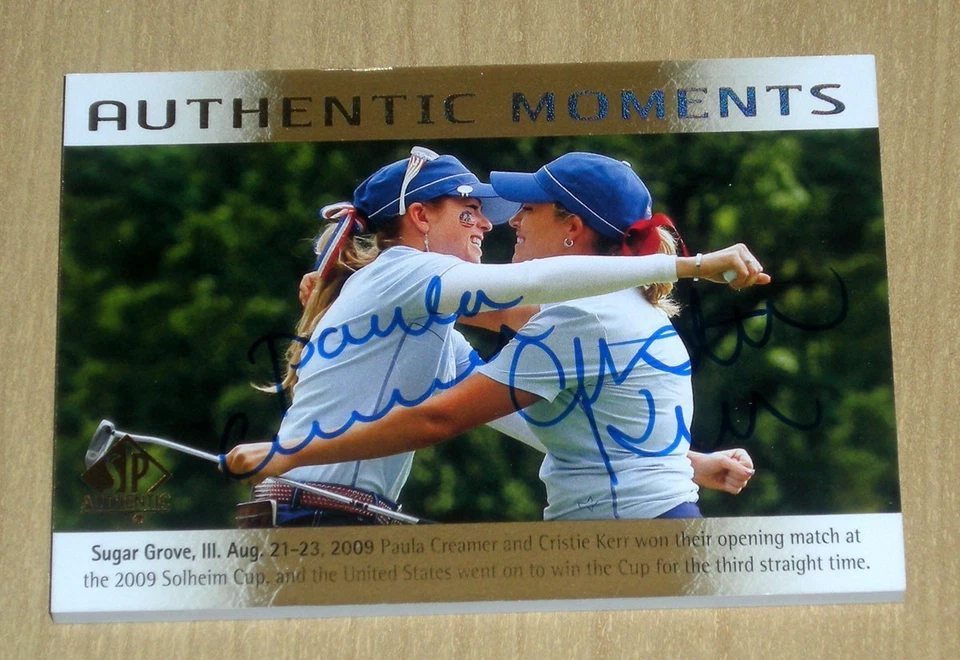 2014 UD SP Authentic Moments Golf on-card autograph Paula Creamer Cristie Kerr - Image 1 of 1