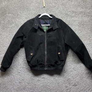 Vintage Orvis Herren SMALL Wildleder Leder gefütterte Jacke schwarz Bomber Chore Barn Detroit - Bild 1 von 19