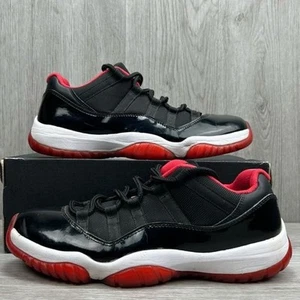 Nike Air Jordan 11 Retro Low Bred Black Red Mens 9.5 528895-012 Sneakers 2015 OG - Picture 1 of 10