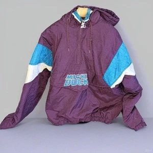 🚨🔥Vintage Starter L Anaheim Mighty Ducks Pullover Puffer Jacket EUC 90s Rare! - Picture 1 of 6