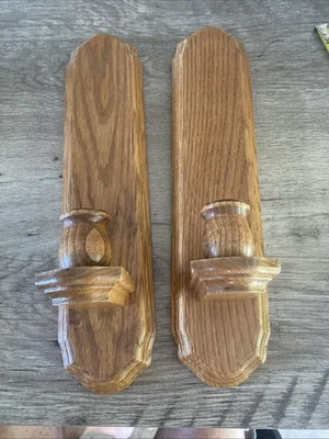 Juego de 2 apliques de vela de madera maciza. Candelabros  Foto 1 de 4