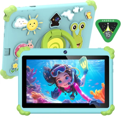 2025 neu kinder tablet Android 15 8GB+128GB Quad-core 7 Zoll HD Kindersicherung - Bild 1 von 4