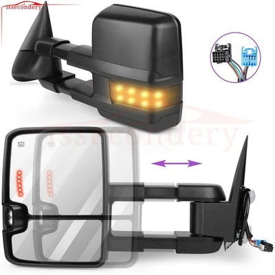 Power Heated LED Signal Tow Mirrors For 02-06 Chevy Avalanche/Suburban 1500 2500 - Imagem 1 de 4