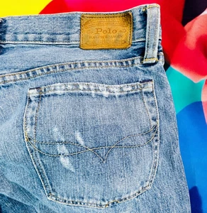 Polo Ralph Lauren Jeans Herren 34x34 Blau The Sullivan Slim Button Fly Distressed - Bild 1 von 20