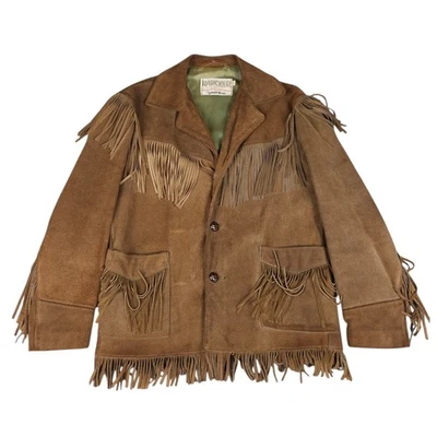 VTG Rancher by Schott Bros Western Fringe Jacket Men’s 46 Brown Suede Leather - Image 1 of 4